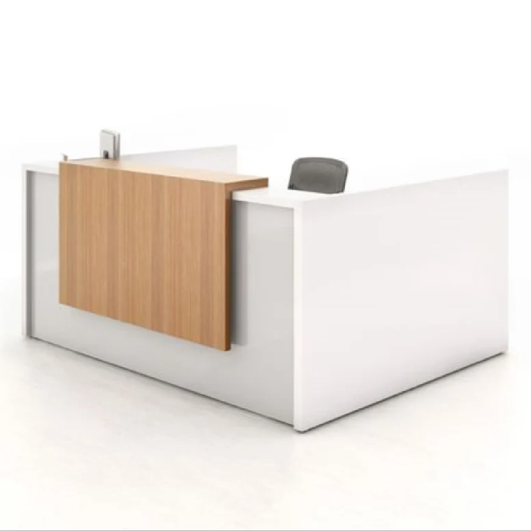 Brown Wooden Reception Counter Table, For Office