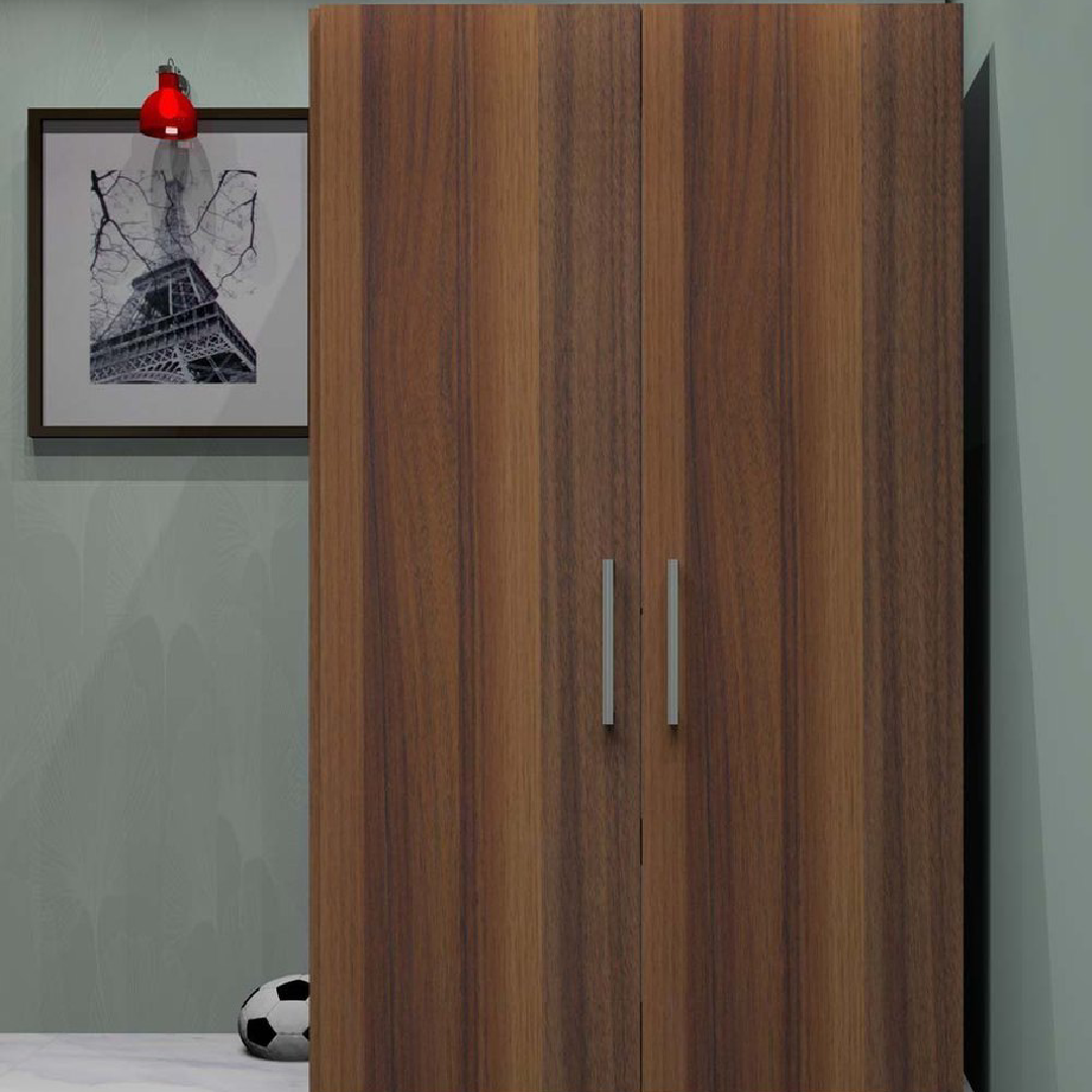 Wooden Walnut Finish Wardrobe, For Home
