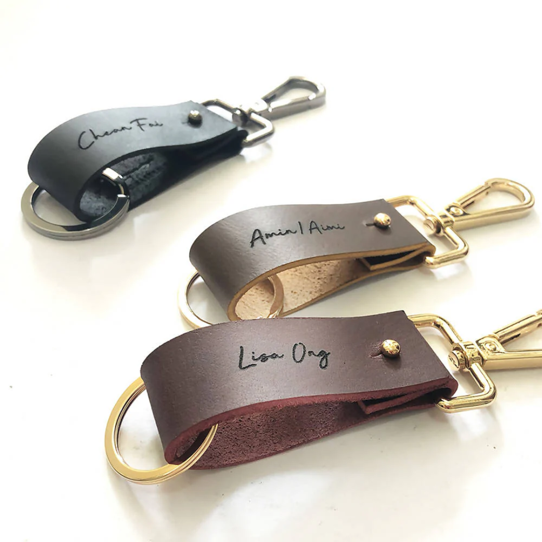 Stylish Leather Keychain Personalized Gift Malaysia