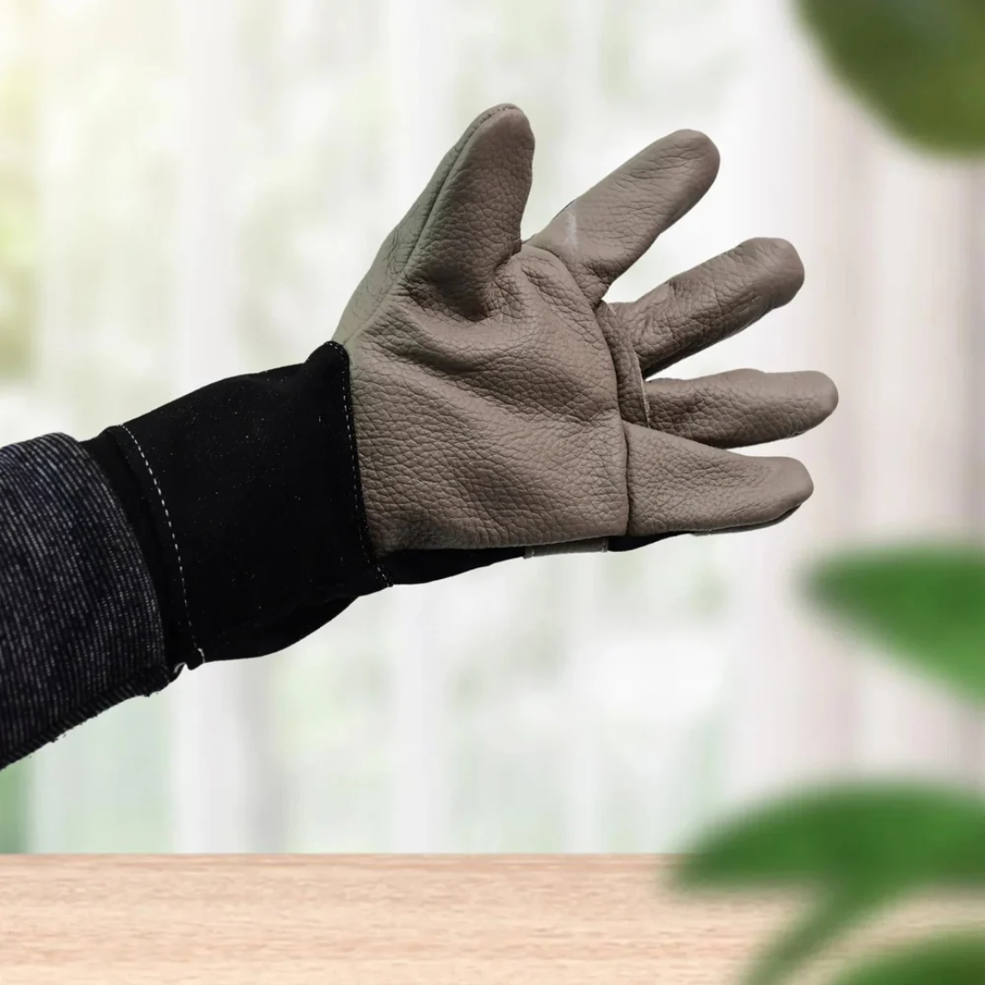 Leather Gardening Gloves for Men Women 