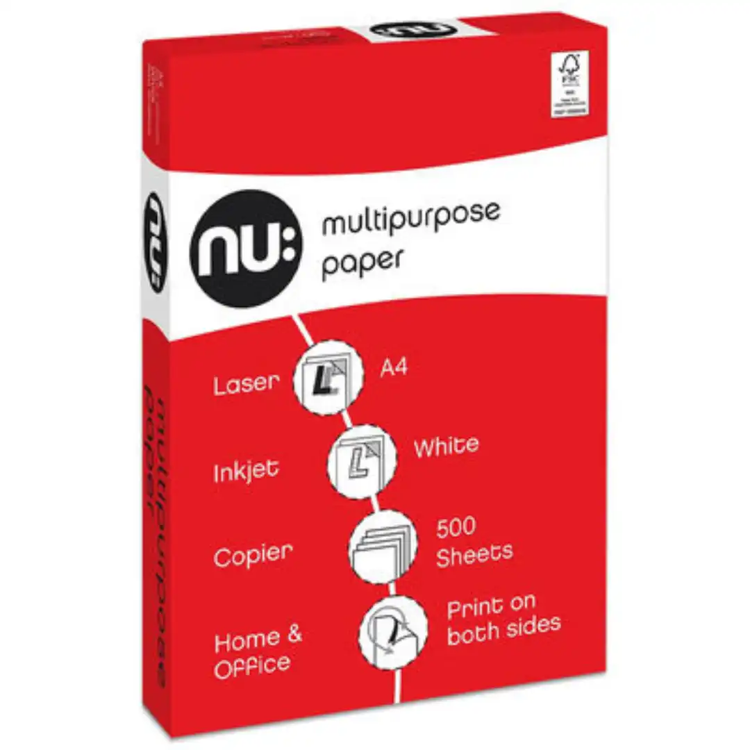 NU A4 Copier Paper 500 Sheets Office Use UK