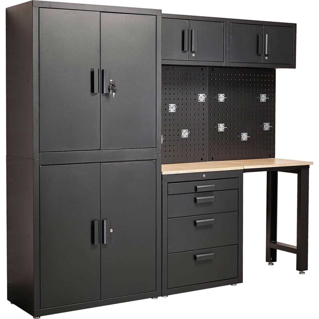 Freestanding Garage Cabinet with Doors & Shelves – Storage Unit | UK