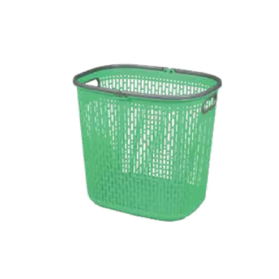 Tekkashop Retro Laundry Basket with Handle – Green Multipurpose Storage | Malaysia Supplier
