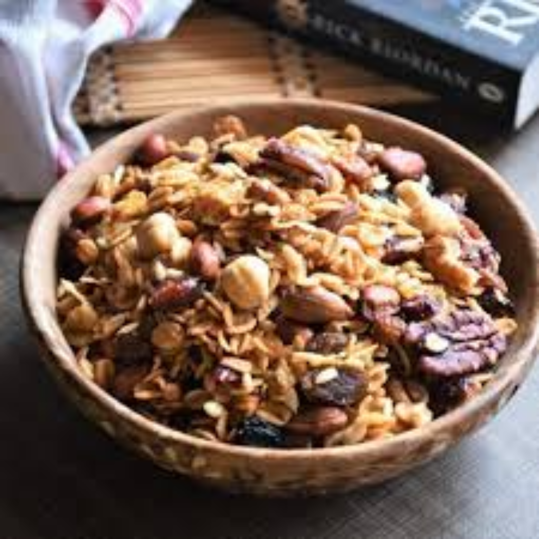 Healthy Muesli High Fiber Whole Grain Breakfast Cereal with Nuts Seeds for Energy and Digestion