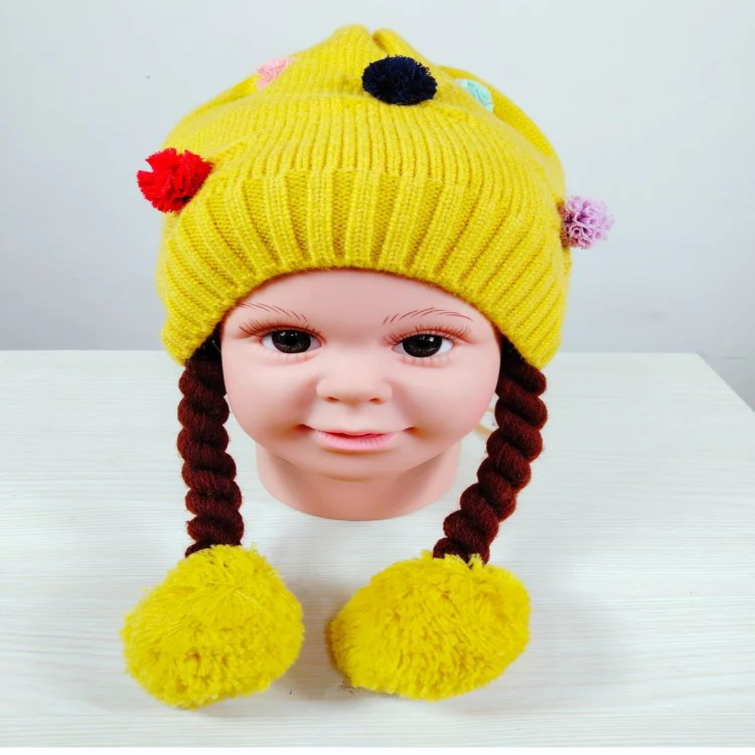 Colorful Woolen Kids Winter Cap – Warm & Stylish for Boys & Girls