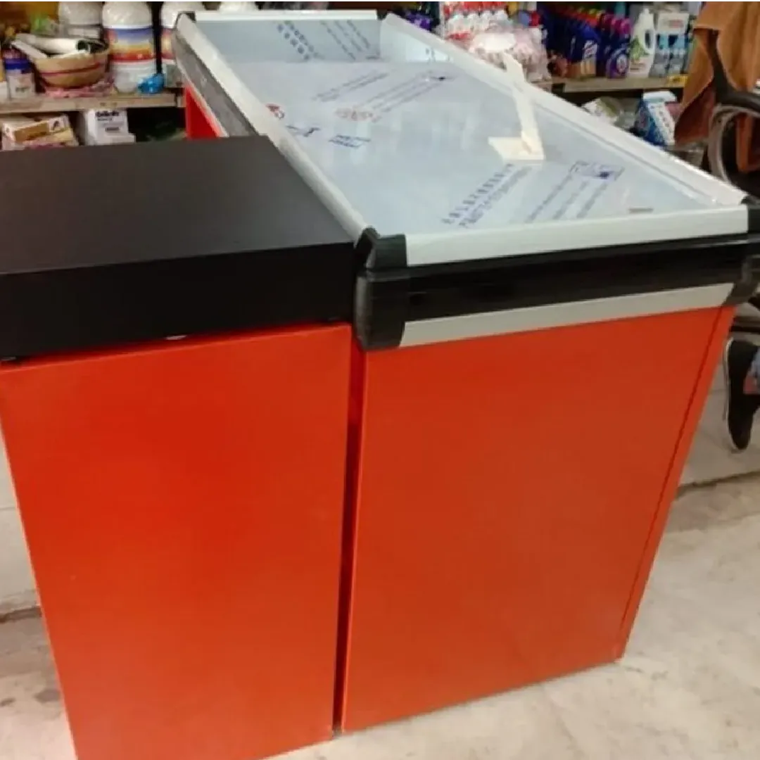 Mild Steel Orange L Shaped Cash Counter–Stylish & Functional