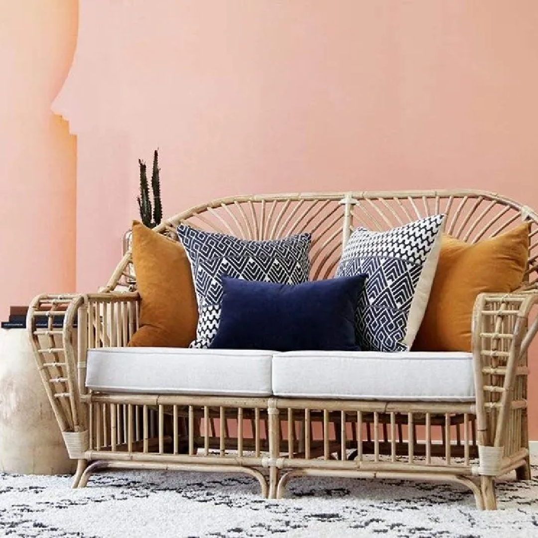 Ira 2-seating Sofa Set Vintage Design - Natural Rattan, Compact Love Seat For Small Spaces