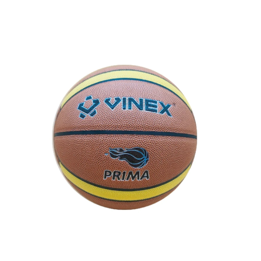 Orange Vinex 14 Panels Engineered Textured Leather Basketball Prima, Size: 7
