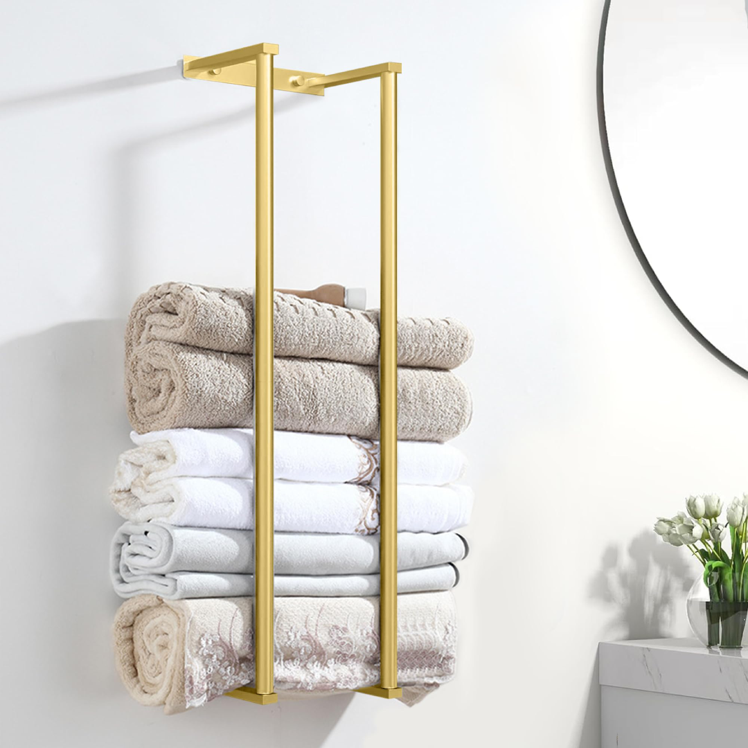 Towel Storage Solutions for Bathroom Wall Mounted Racks Shelves and Holders for Neat Space Saving