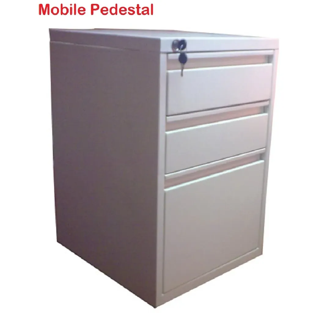 3 Drawer Metal Pedestal - Mobile Storage for Office & Home