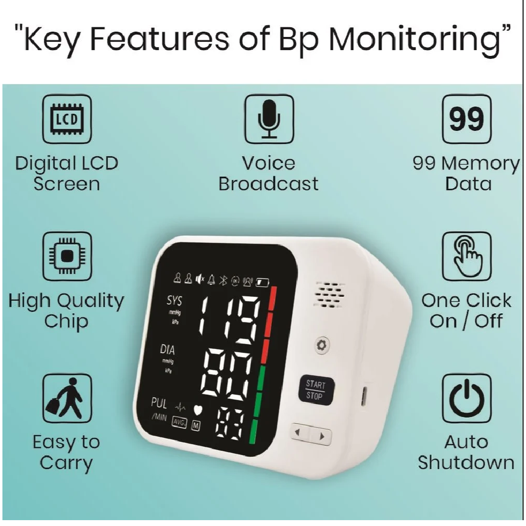 Automatic Digital Blood Pressure Monitor, For Personal, Medium