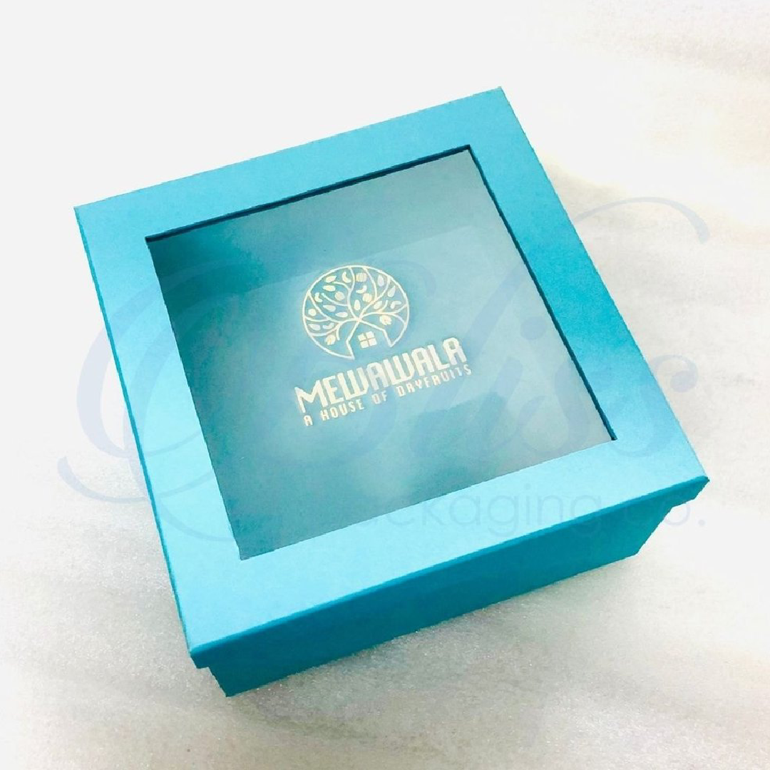 Kappa Square Dry Fruit Box Clear Window, For Gift, Size/Dimension: Custom