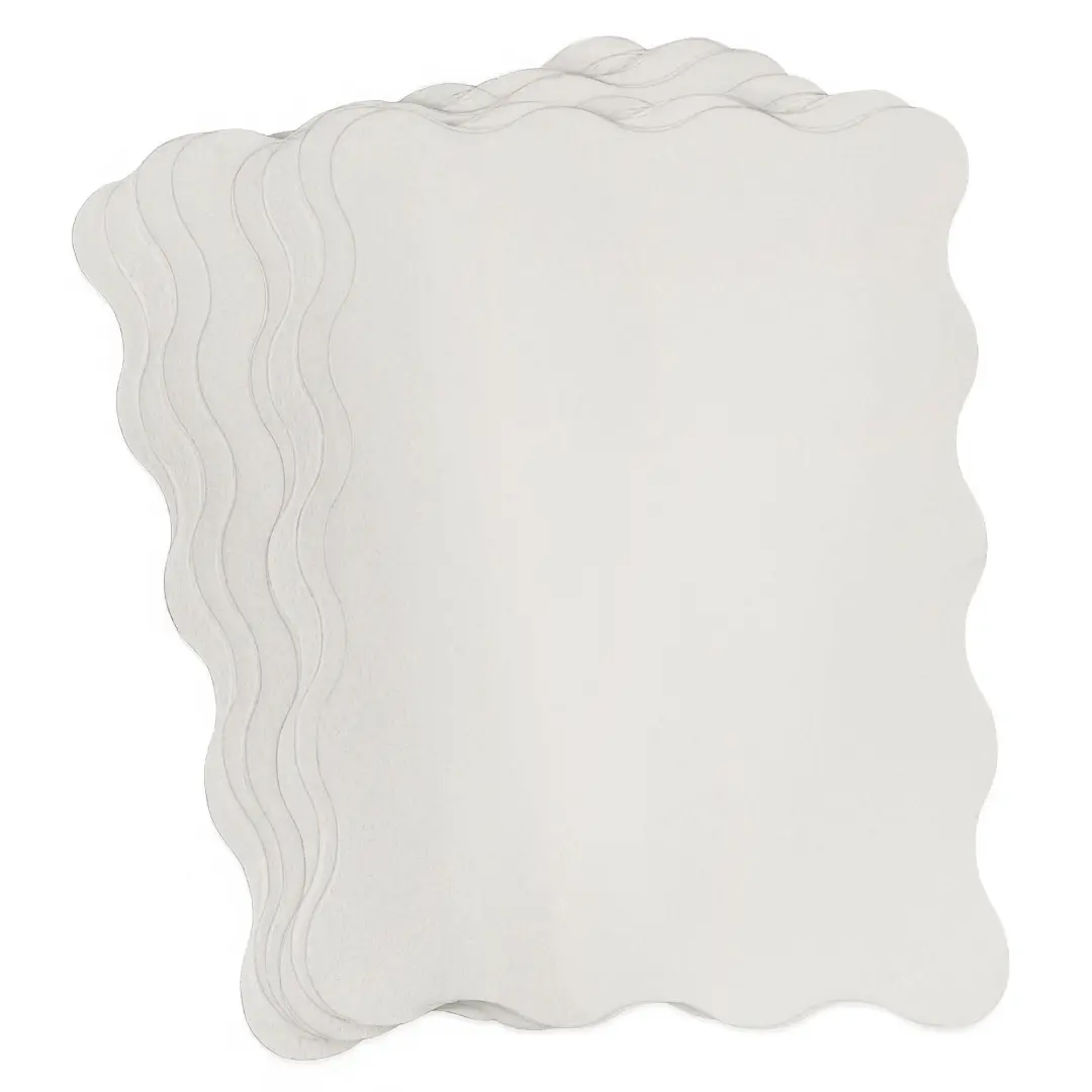 Cotton Grey Wavy Edge Invitation Card A7 Supplier USA