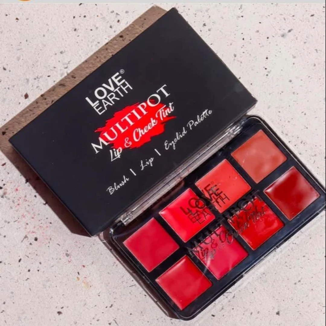 Multicolor LOVE EARTH BLUSH, LIPS, EYELID PALETTE, 8 Shades