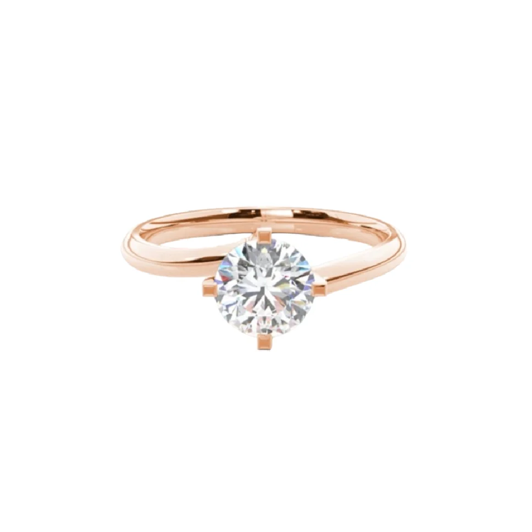 Elegant Women Lab-Grown Round Engagement Ring