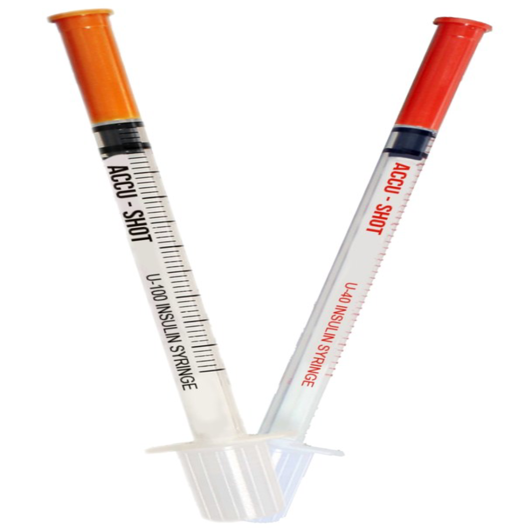 Plastic 1ml Insulin Syringes U100 (ACCU-SHOT U100), 31G