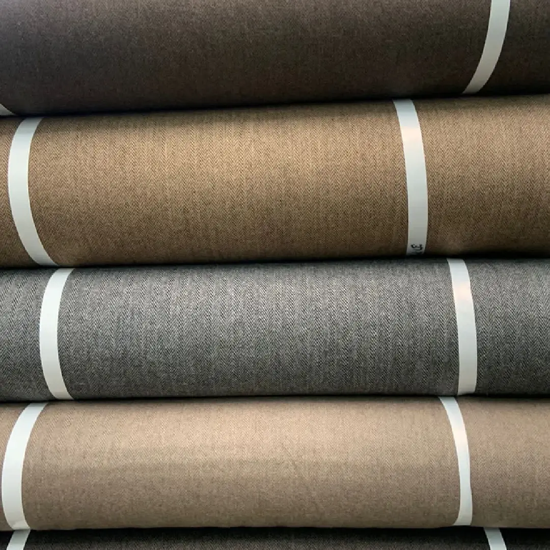 Printed Herringbone Woolen Fabric for Trendy Outerwear