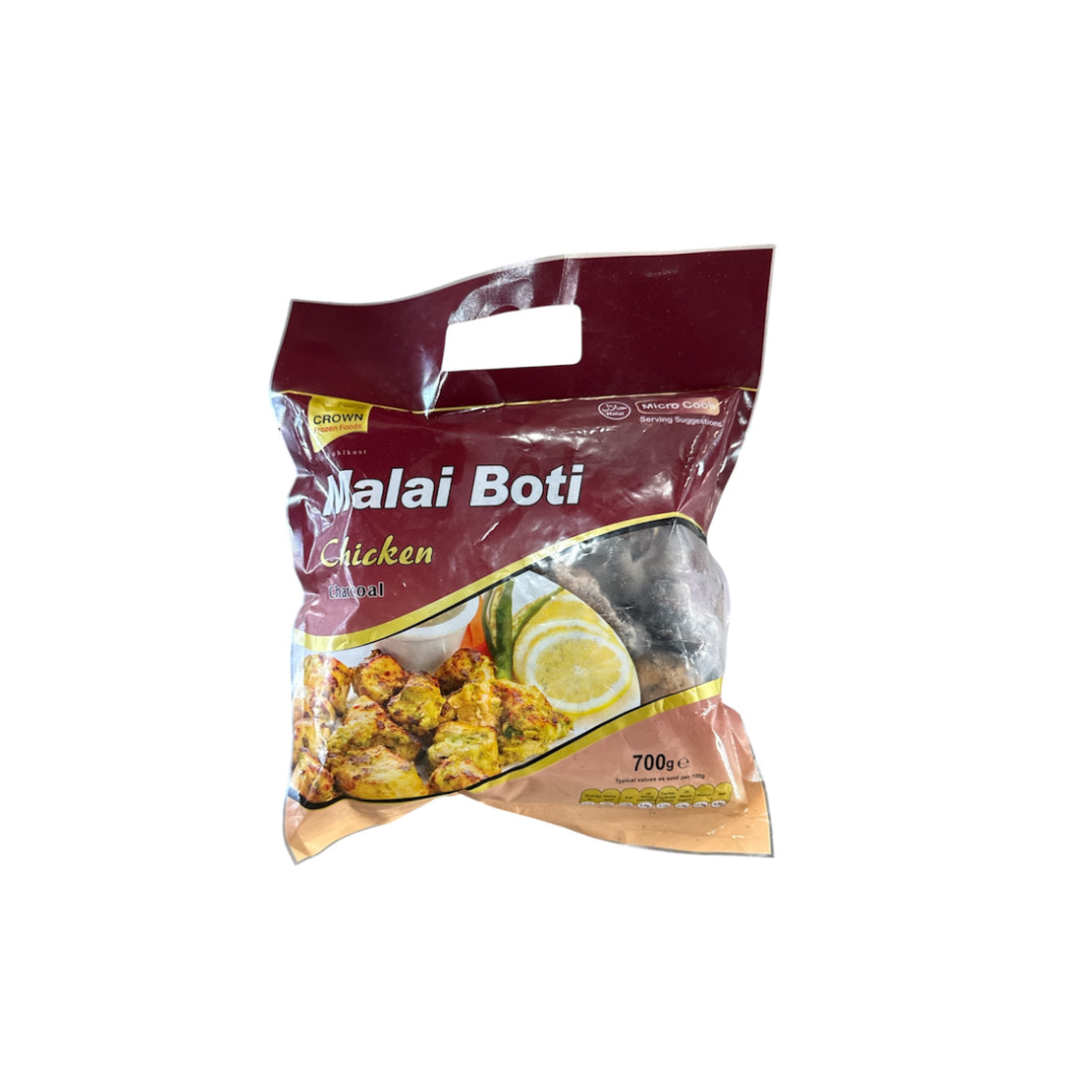 Crown Malai Boti Chicken 700g Frozen Halal Ready to Cook Creamy Chicken BBQ Flavor Meal