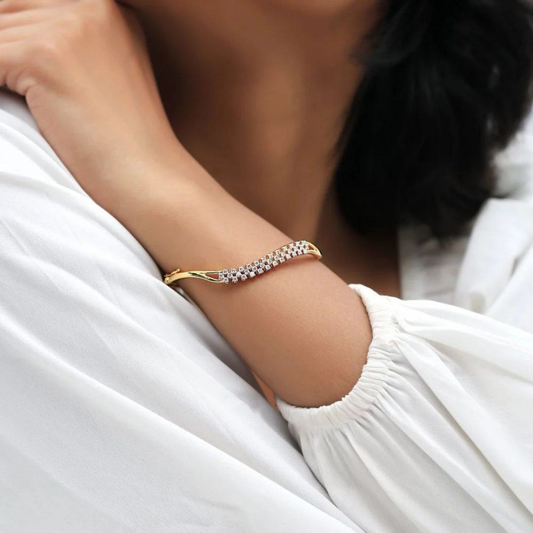 Round DBR14 Diamond Bangle Bracelet - Elegant & Luxury Jewelry 
