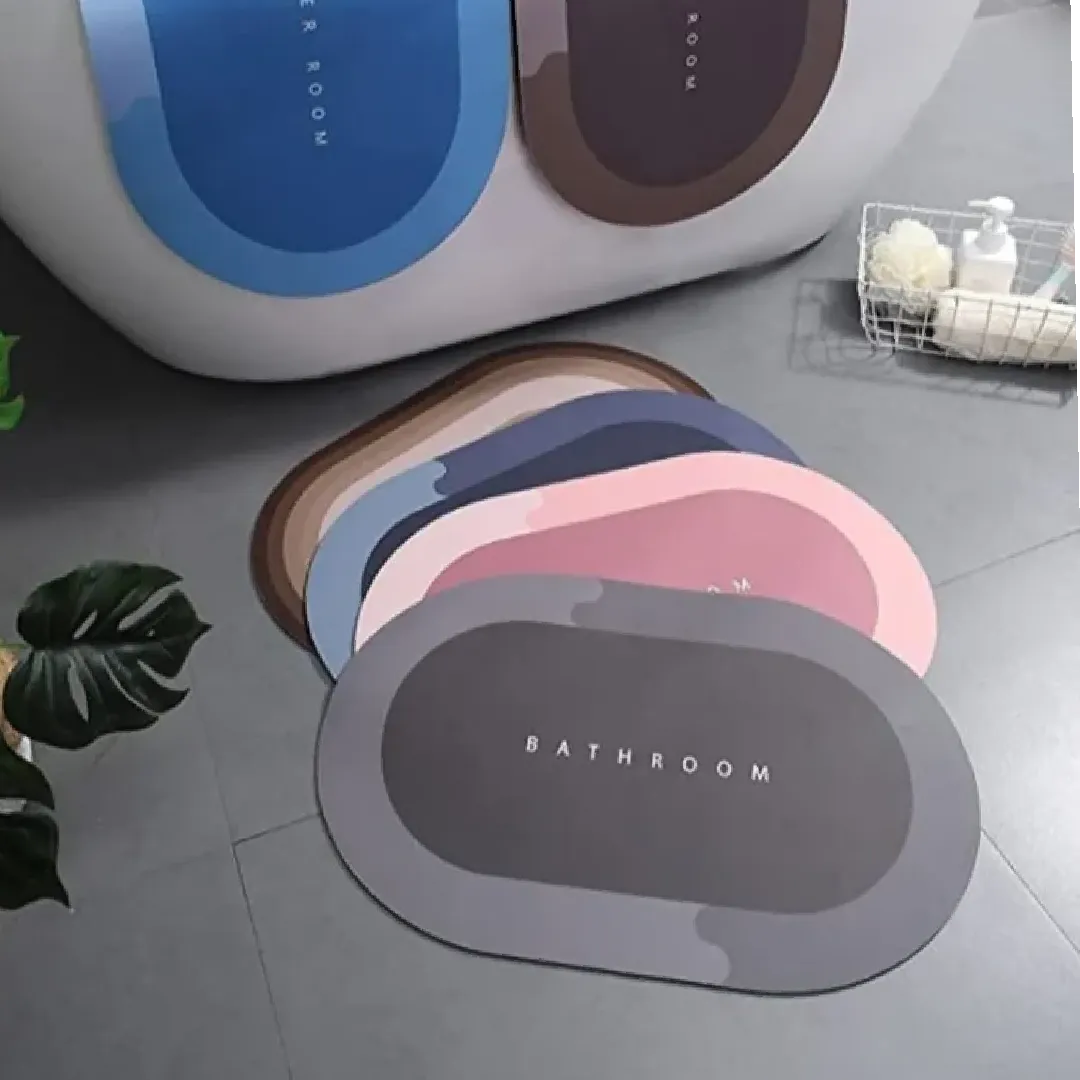 Gray Water Absorbing Bathroom Doormat Soft & Durable