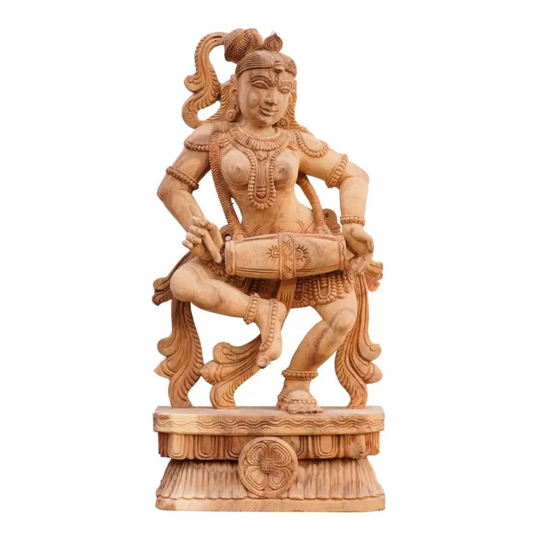 Brown Wooden Apsara Sculpture Wholesale