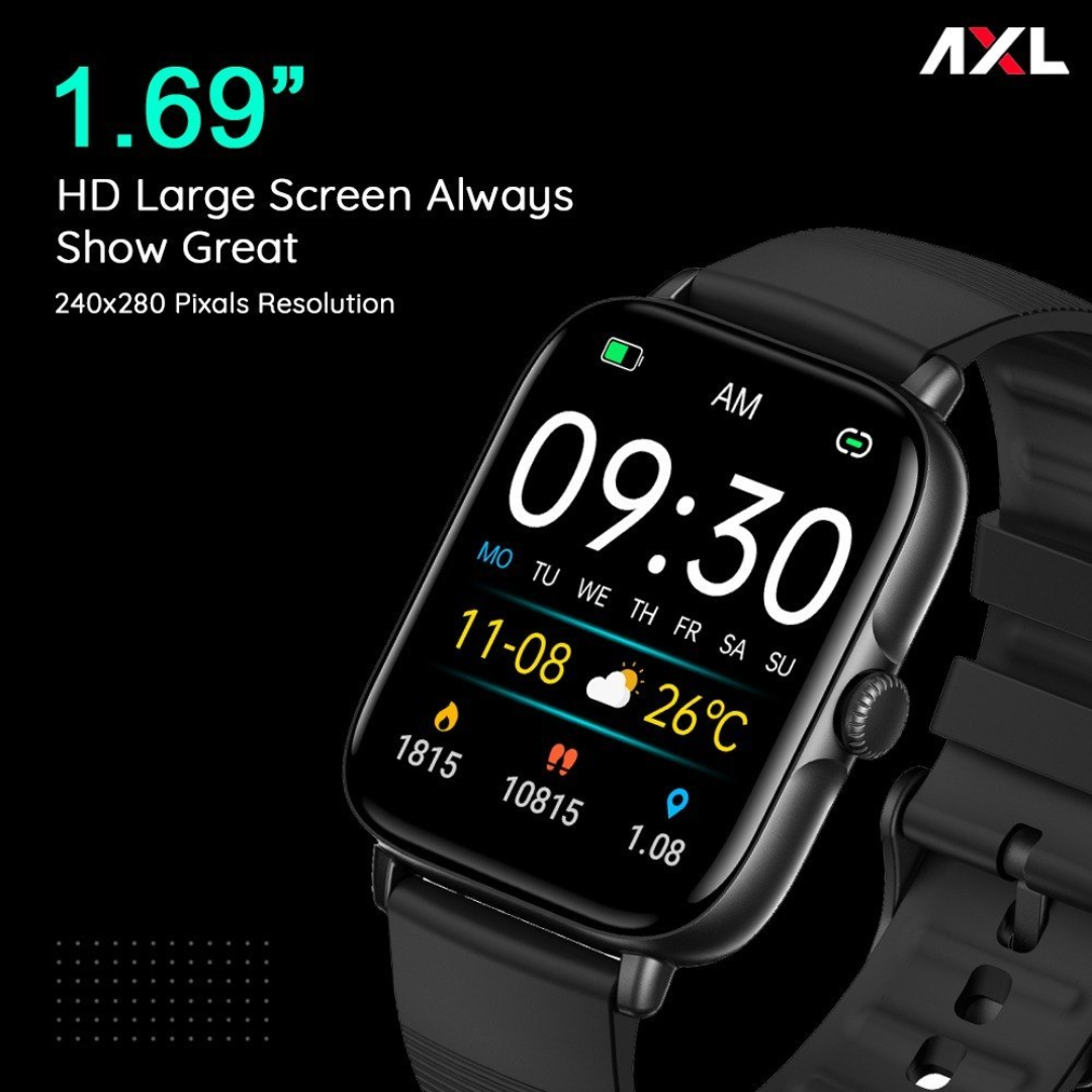 AXL Versa-01 Full Touch BT Calling, Health & Fitness Smart watch with 24/7 Heart Rate