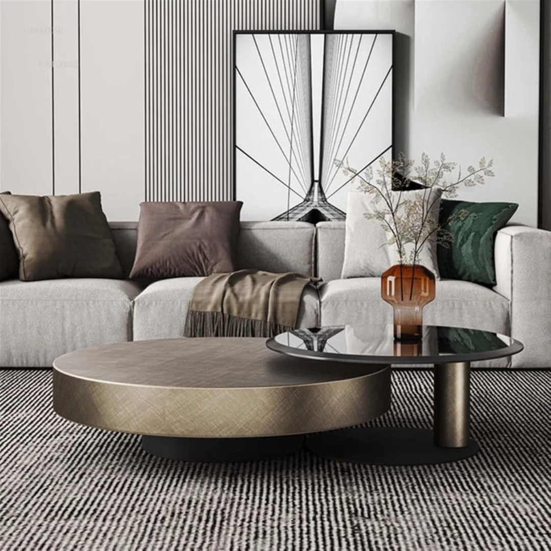 Luxe Round Nesting Coffee Table Set 90CM for Stylish Homes