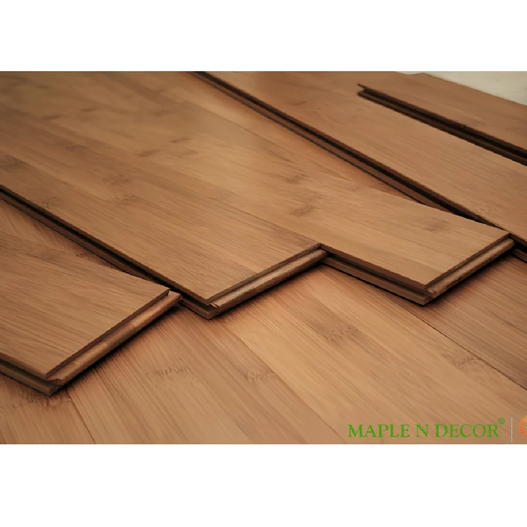 Dark Brown Strand Woven Bamboo Flooring, For Indoor, Surface Finish: Glossy