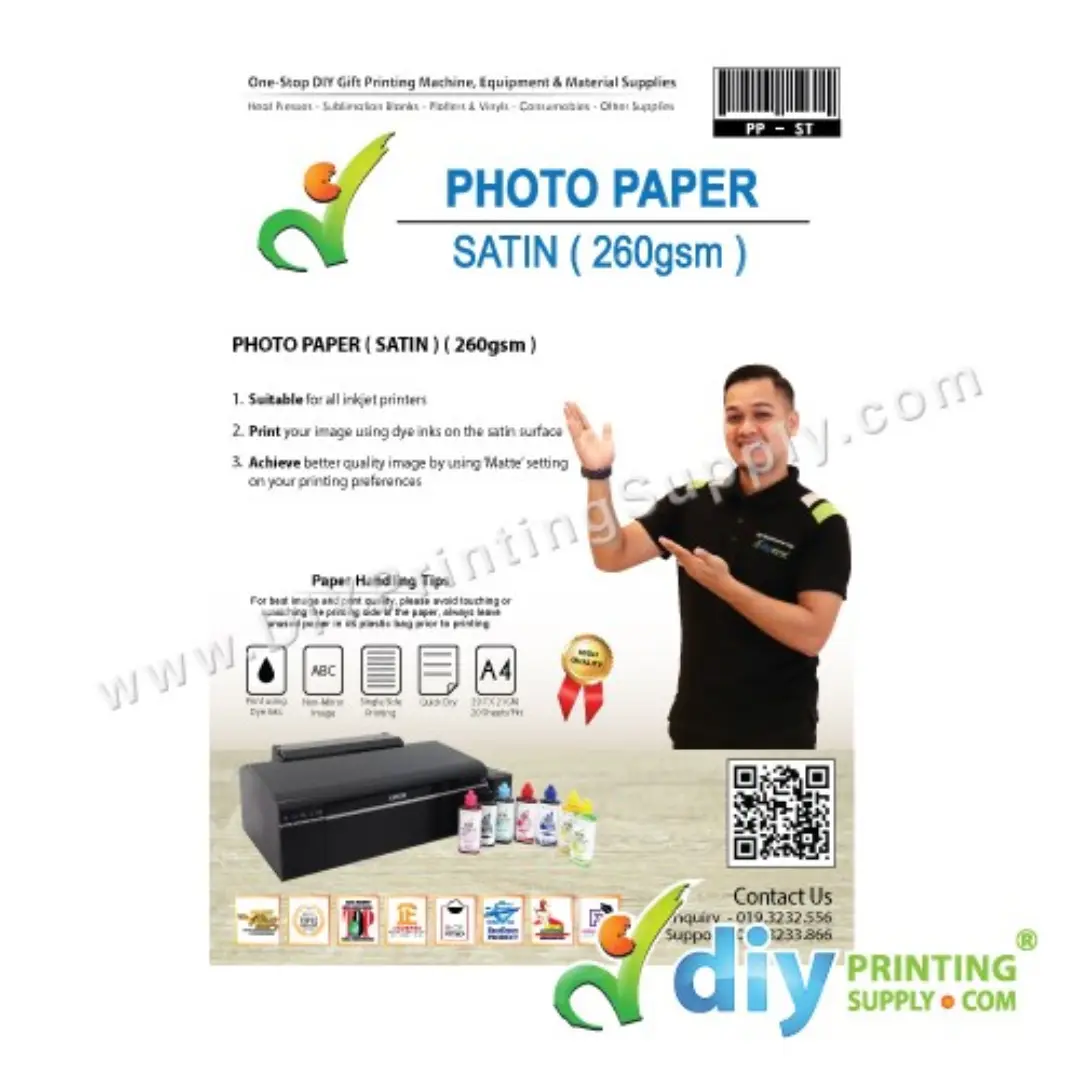 Photo Paper Satin 260gsm A4 (20 Sheets) – Malaysia Supply