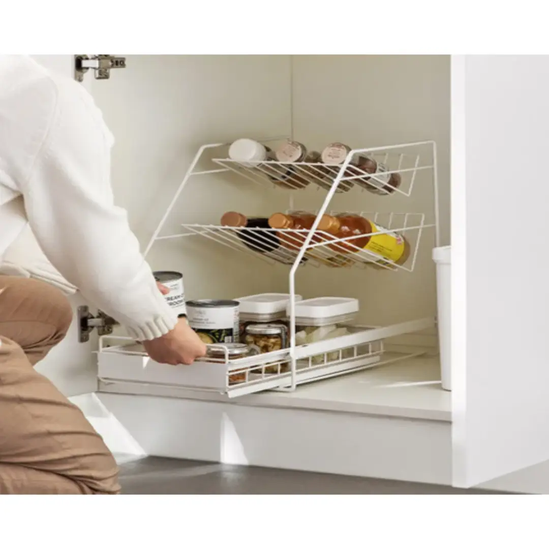 Stainless Steel Rectangular Under Sink Storage Organizer, Shelves: 3, Size/Dimensions: Standard