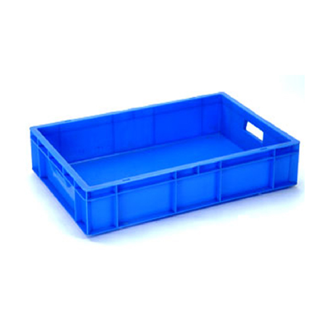 Blue Rectangular Plastic Catering Crate - Durable & Stackable