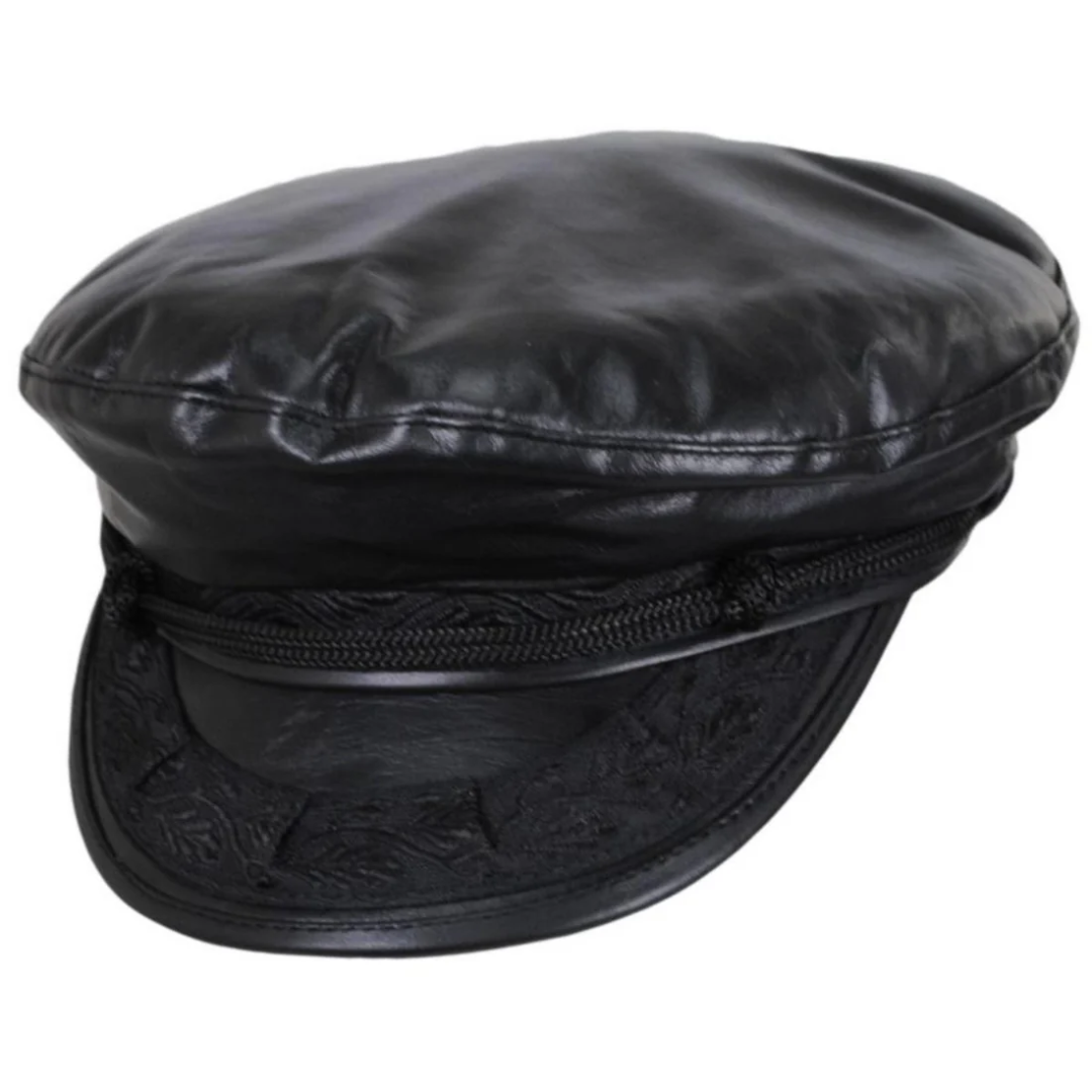 Greek Fisherman Leather Cap for Heritage Style Trade Supply
