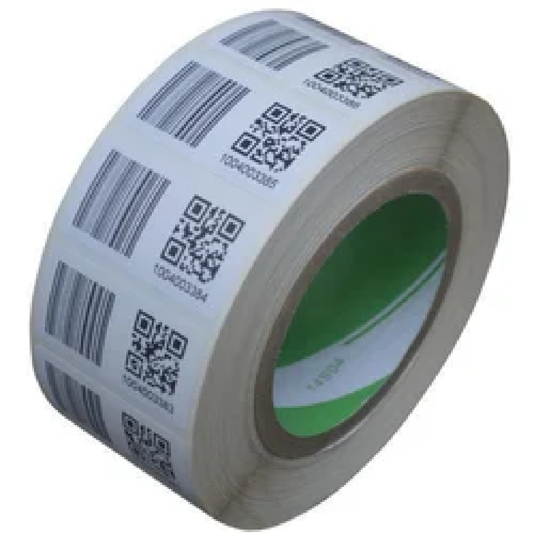 White Plain Polyester Barcode Labels Rolls