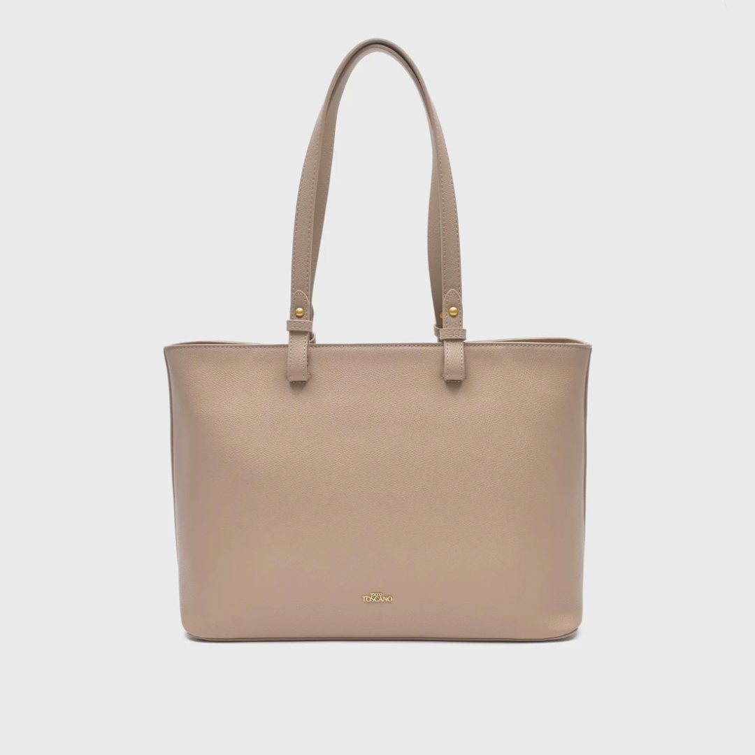 Classic Leather Tote Bag for Office Travel and Daily Use