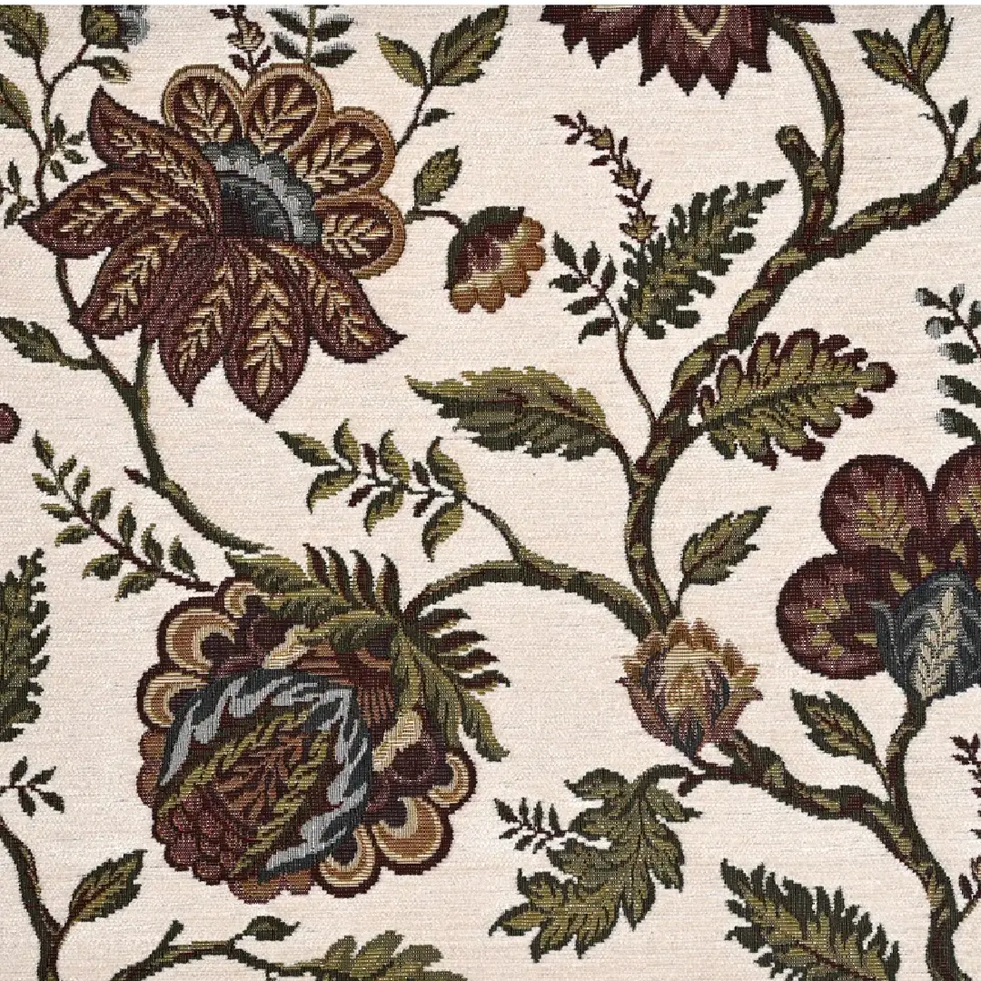 White Printed Paisley Upholstery Elegant Fabric for Stylish Interiors