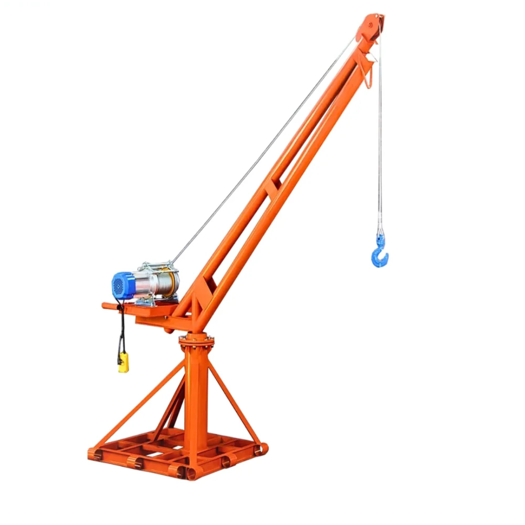 Orange Electric Mini Construction Crane 1.5 Tons, Span: 20-30 m, Max Height: 80-100 feet