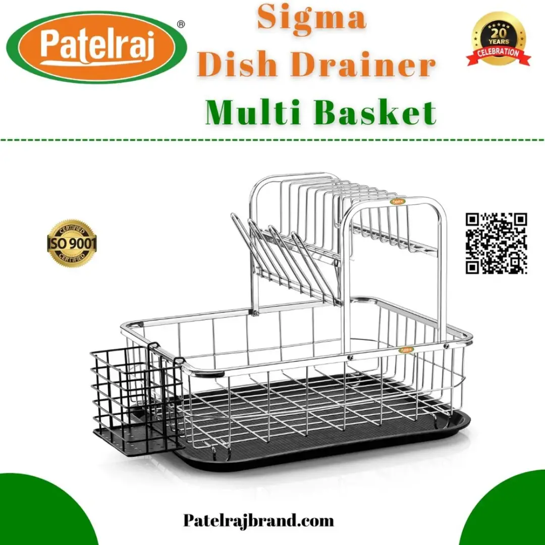 Rectangular Mild Steel Patelraj SS Sigma Dish Drainer BASKET