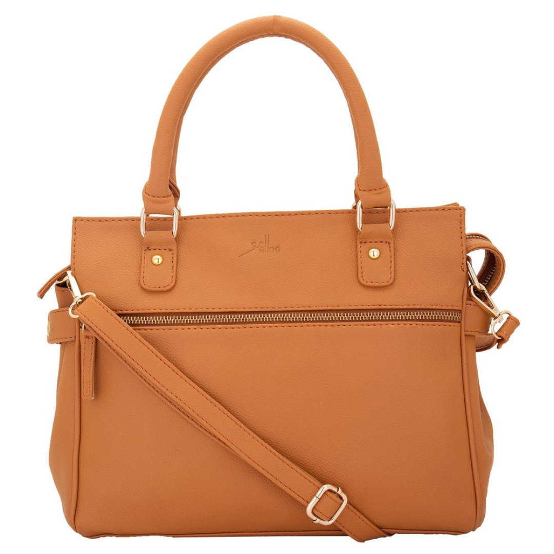 Yelloe Tan Ladies Smart Evening Handbag with Multi Pockets