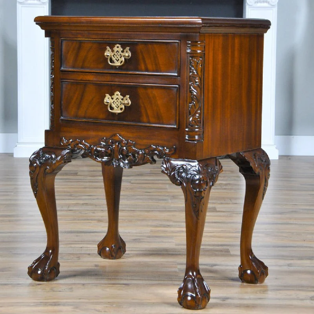 Brown Wooden Carved Night Stand - Wooden City Crafts