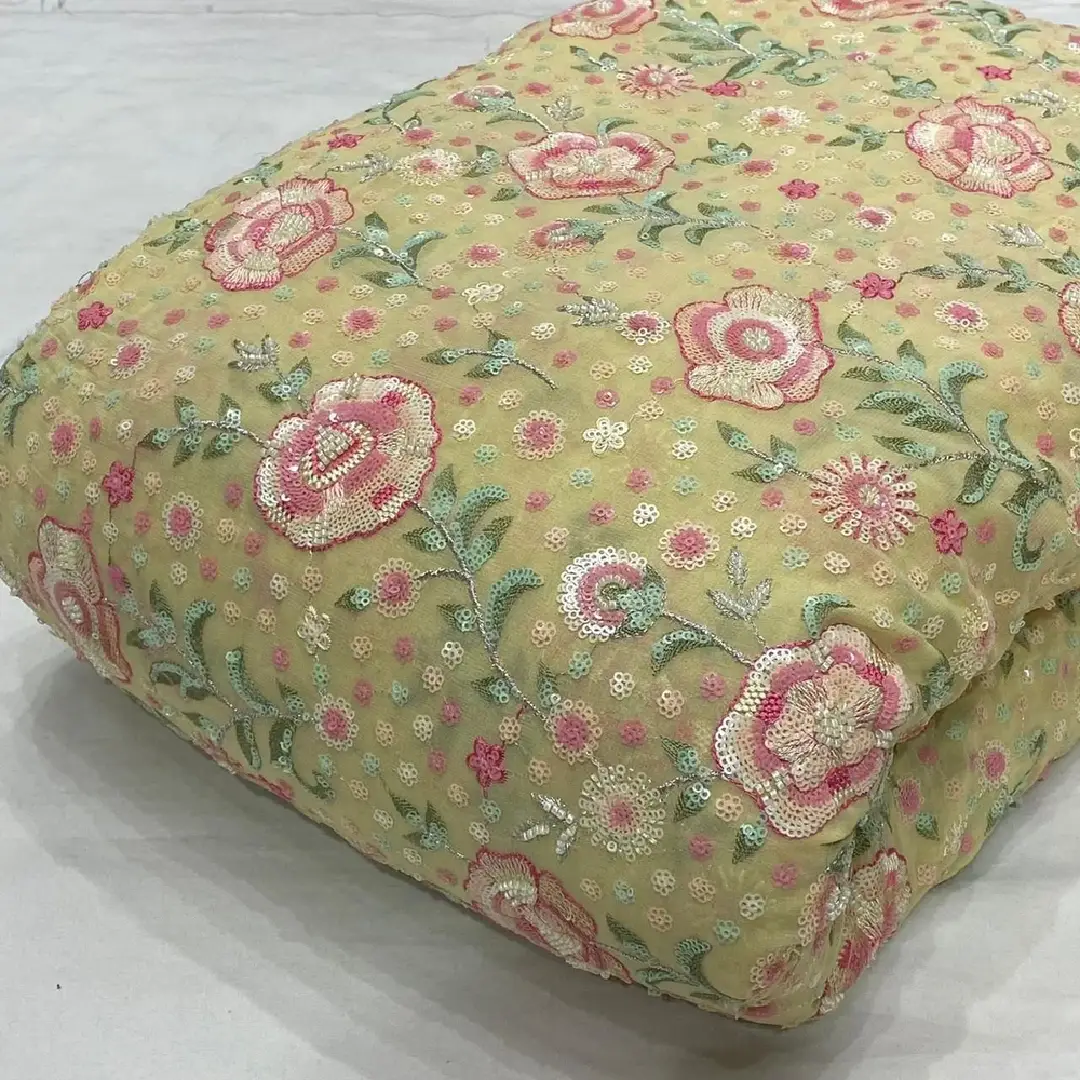 Handwork Beaded Fabric Luxury Craftsmanship for Elegant Designs