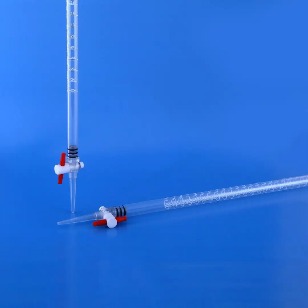 High-Quality Laboratory Plastic Burette for Precise Chemical Measurements 
