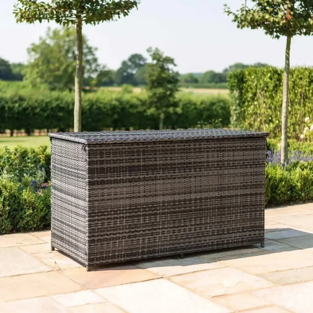 Wooden Outdoor Rattan Storage Box – Waterproof Patio Chest | Supplier in UAE