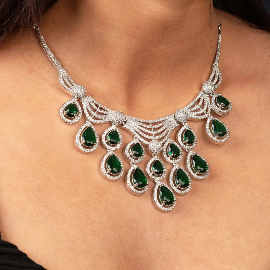 Waterfall Necklace Design Jewelry Set