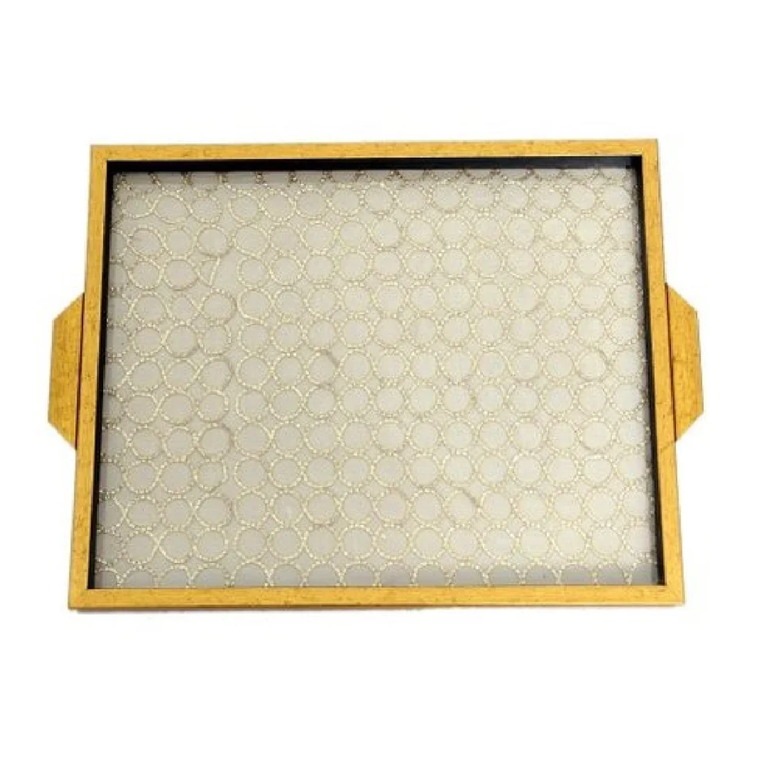 Material: Wood Designer Embroidery Serving Tray, Packaging Type: Carton