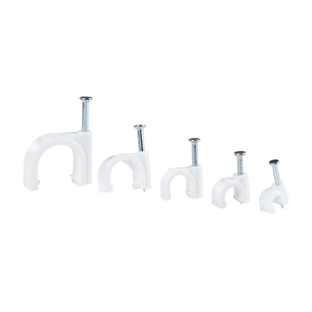 PVC White Circle Nail Cable Clip for Secure Cable Management