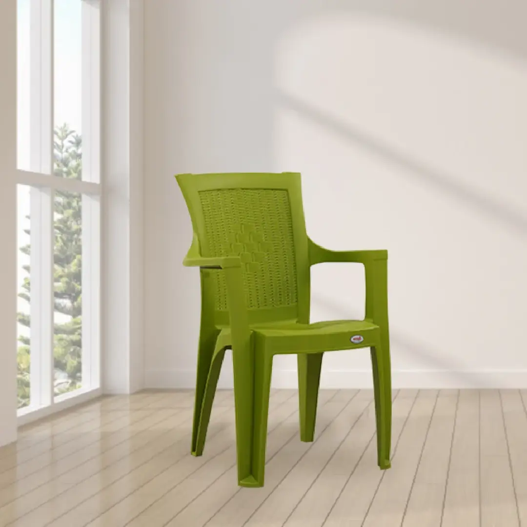 Supreme Plastic Stackable Chair with Armrest - Durable & Stylish