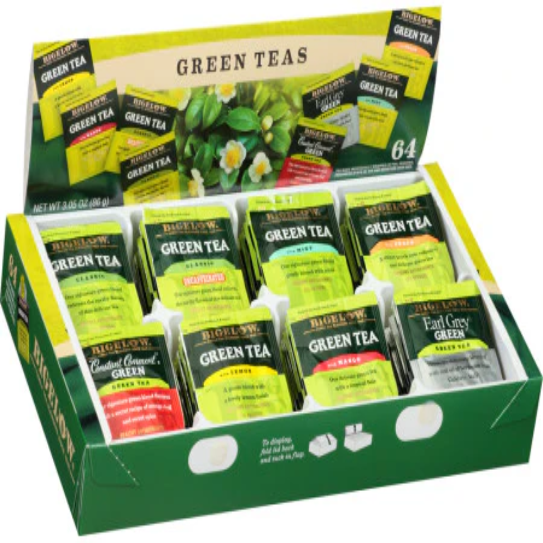 Flavored Green Tea Bags with Natural Herbs & Fruits for Smooth Taste, Detox & Wellness