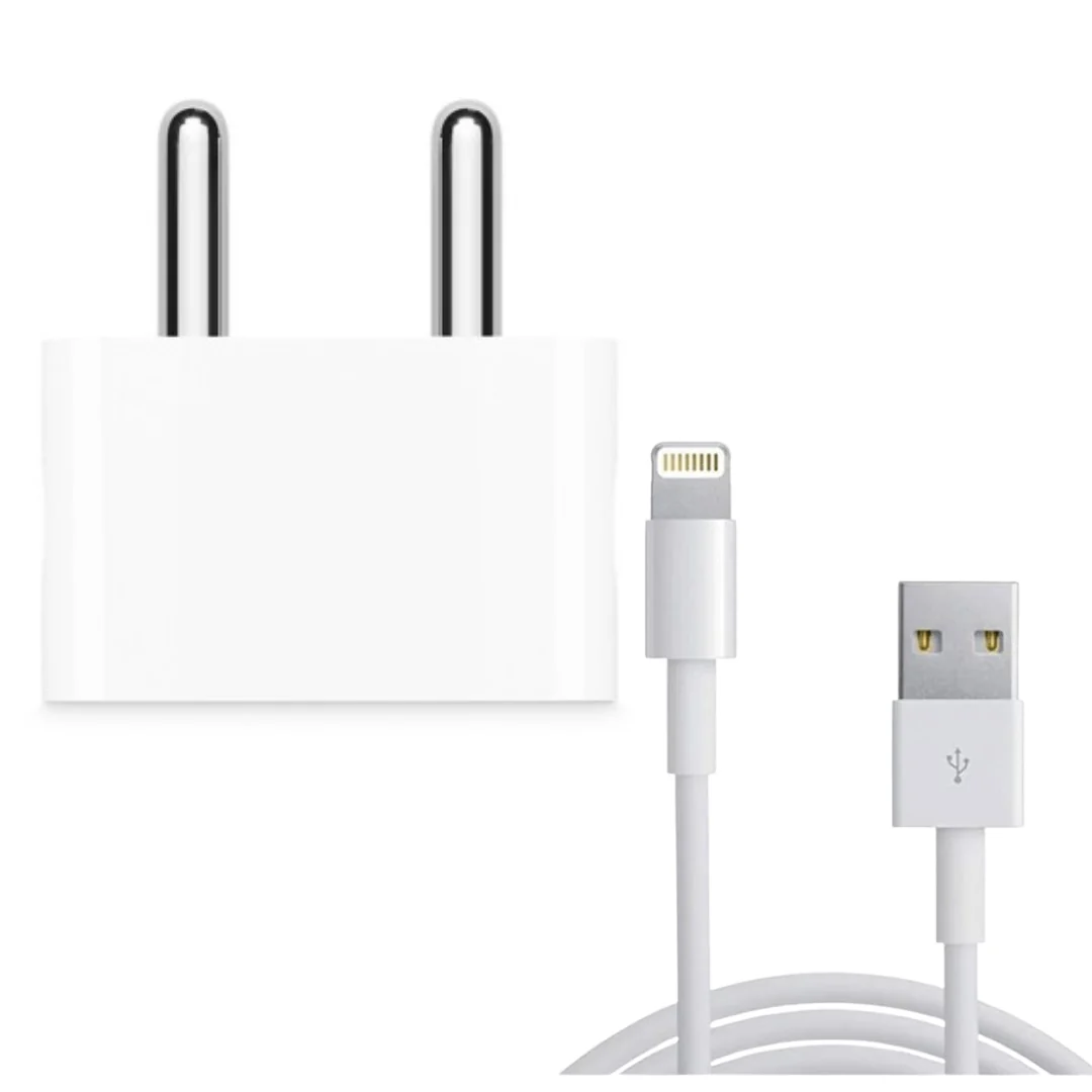 Apple iPhone 5W Mobile Charger With Lightning To Usb Charge Cable 