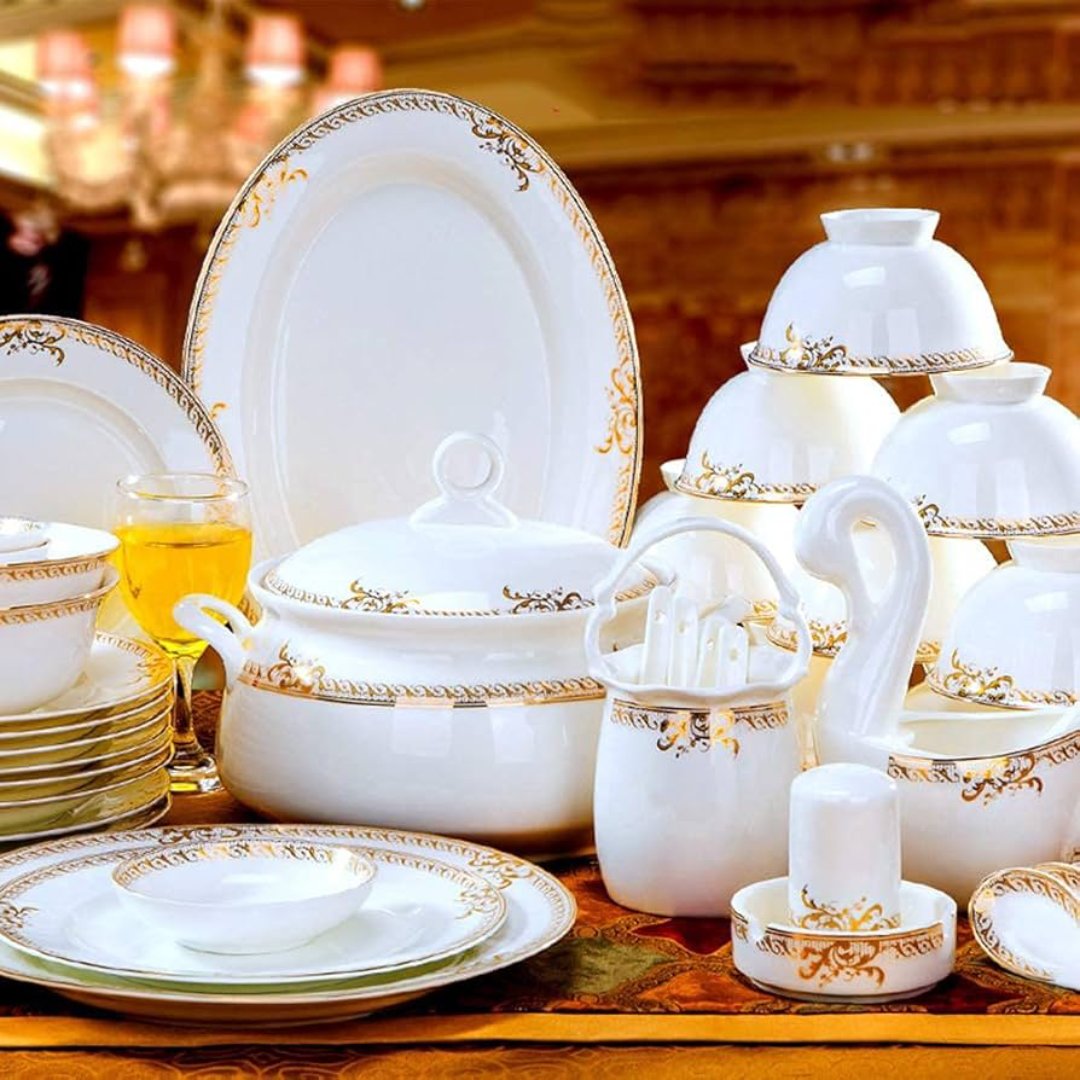 Bone China Dinnerware Set for Luxury Tableware Exports