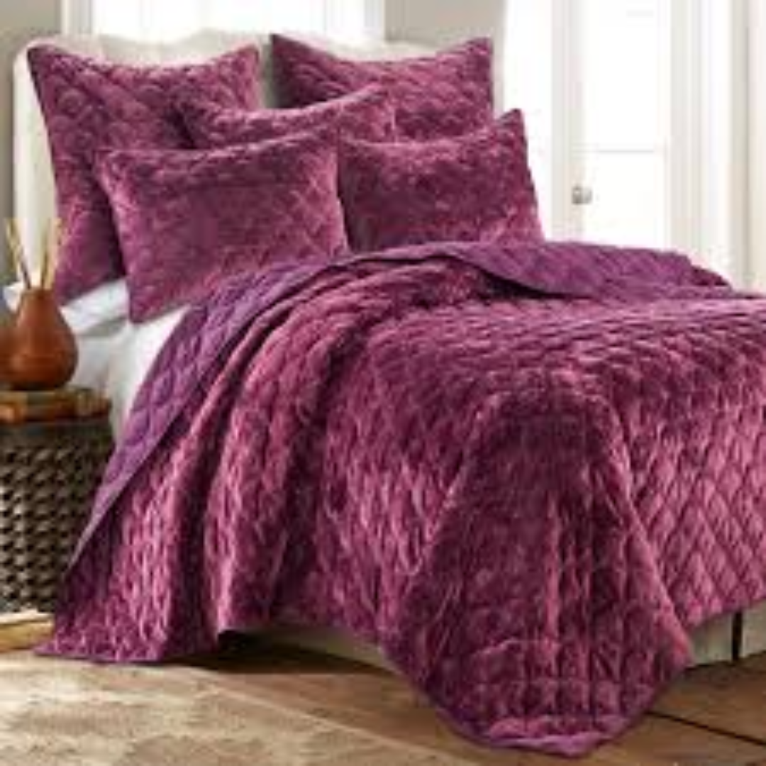 Velvet Quilts for High-End Bedroom Styling Export Supply